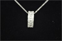3.68ct white sapphire baguette necklace
