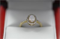Opal diamond estate ring 14kt