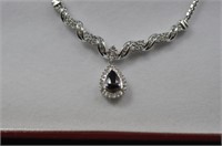 Sapphire necklace 14kt 8.1 grams