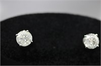 1.50ct diamond solitaire earrings 14kt