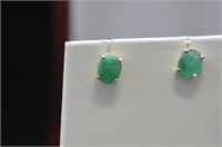 4.12ct emerald solitaire earrings