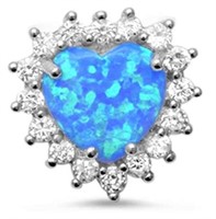 Australian Blue Opal Heart Shape Pendant
