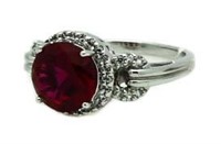 $700 Platiite 2.50 ct Ruby Solitaire Ring