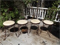FOUR(4) ICE CREAM PARLOR CHAIRS & TABLE