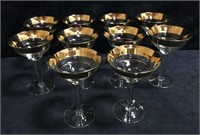 10 Crystal Champagne Glasses