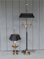 Two Designer Brass Lamps