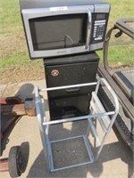 EMERSON MICROWAVE, FILE CABINET, AND SHELF