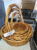 3 WICKER BASKETS