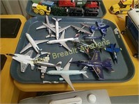 13 assorted toy airplanes and jets