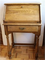 Oak Ladies Drop Front Writing Desk