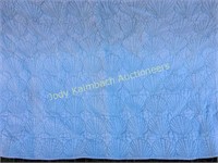 Aqua quilted coverlet - unique shell pattern