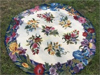 Pretty wool 6ft round rug Kelly's Garden