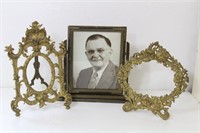 Pair of Ornate Gold Picture Frames & Vintage W