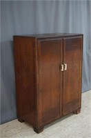 Vintage English Oak 2 Door Children's Armoire