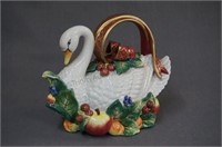 Fitz and Floyd Swan with Fruits Teapot