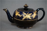 Vintage English Cobalt Blue and Gold Accent Teapot