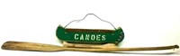 Wooden "Canoes" Sign & Wooden Paddle