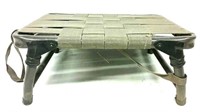 Small Folding Woven Stool w/ Metal Frame