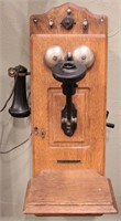 Antique Oak Crank Telephone Stromberg Carlson