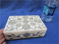 mother of pearl inlaid marble box