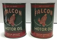 2 Falcon Tin Motor Oil Cans