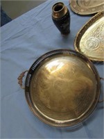 Small oval brass trays, Brass serving dishes