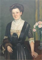 LATE 19TH C. OIL PORTRAIT OF A WOMAN