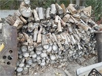 LARGE PILE OF FIRE WOOD.