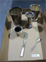 Lot of silver cups & other items