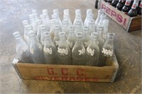 Vintage G.C.C. Wooden Crate w/ Nehi 10 oz. Bottles