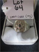 10k white gold mens ring (10g)