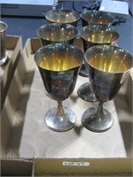 6 sterling silver goblets (1,137g)