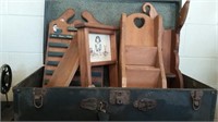 TRUNK FULL OF WOOD SHELVES--