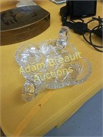 7in Crystal cut glass candy dish