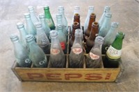 Vintage Wooden Pepsi Crate w/ Bottles