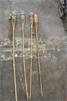 4 Bamboo Tiki Torches