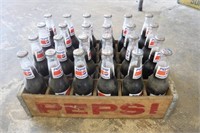 Vintage Wooden Pepsi Crate w/ Ricard Petty Bottles