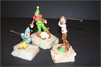 Ron Lee Snow Skiing & Golf Figurines (lot of 3)