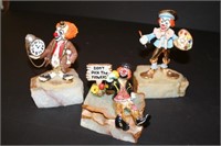 Ron Lee & Ju Di Clown Figurines (lot of 3)