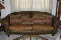 Bernhardt Distressed Leather Sofa with