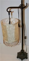 Metal Base Lamp with Beaded Shade
