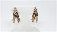 Pair of 14K Tri-Gold Dangle Earrings