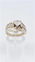 Gorgeous 14K Gold Heart & Baguette Diamond