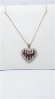 Beautiful 14K Gold Ruby & Diamond Heart