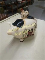 Pig & Chicken porcelain cookie jar