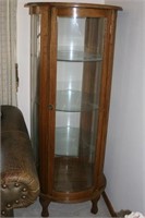 Vintage Round Display Cabinet with Curved