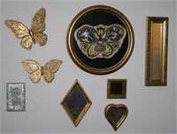 Gilt Framed Mirrors and Butterfly