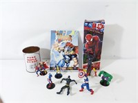 Super-héros: 9 figurines, casse tête, BD Thor
