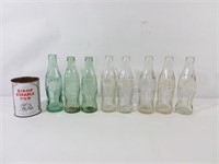 8 bouteilles de Coca Cola vintage en verre