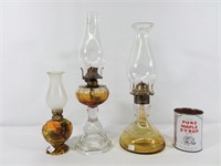 3 lampes à l'huile vintage